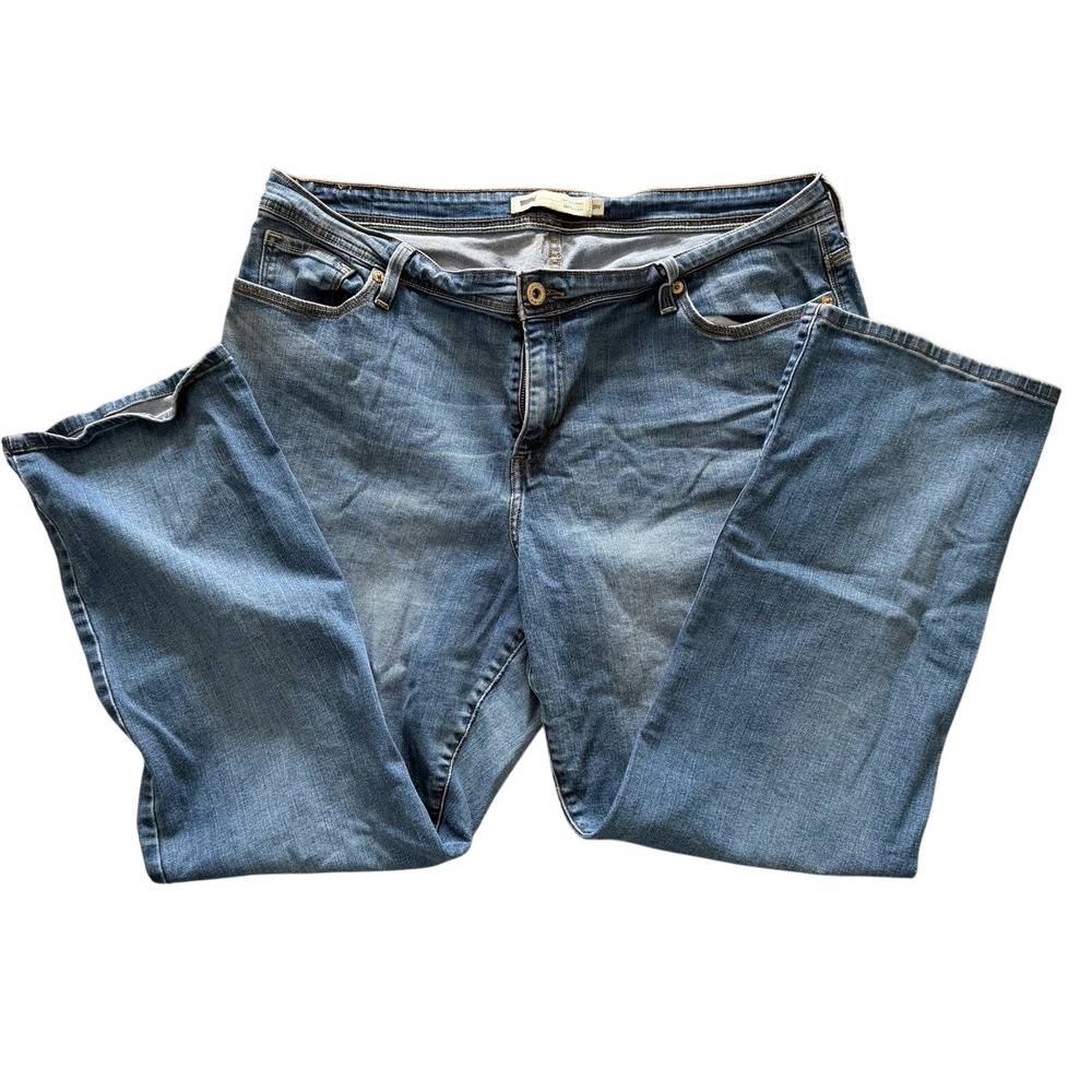 Levi's 580 Straight Light Denim Jeans Women's Size‎ 20w Defined Waist Distressed